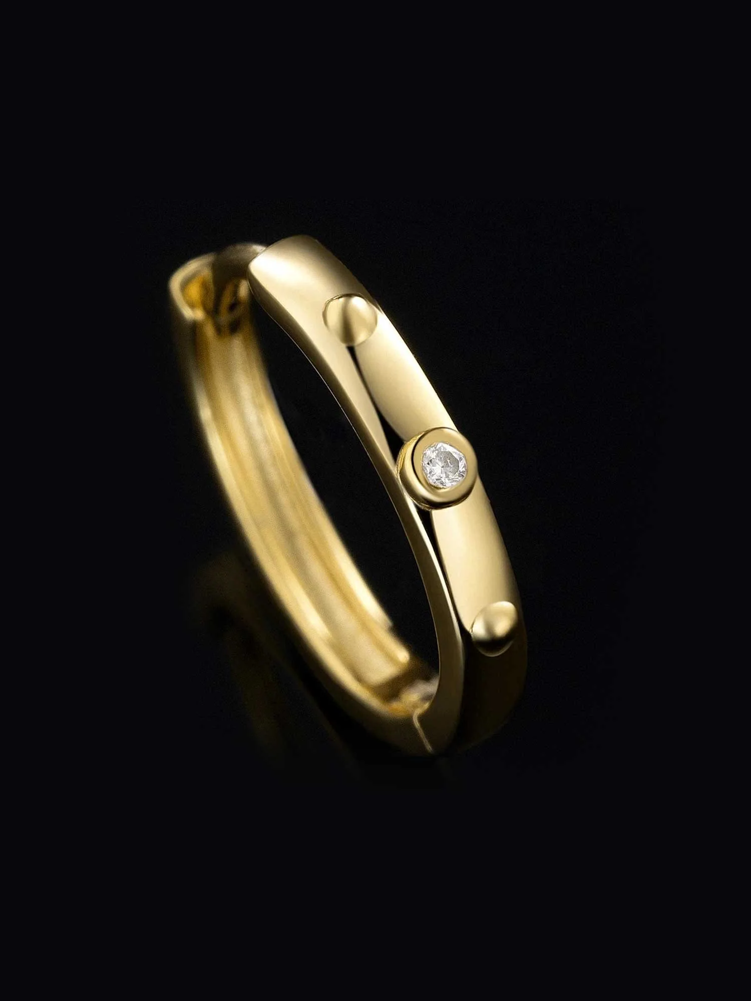 Solid Gold Accent Hoop Earrings - Image 3