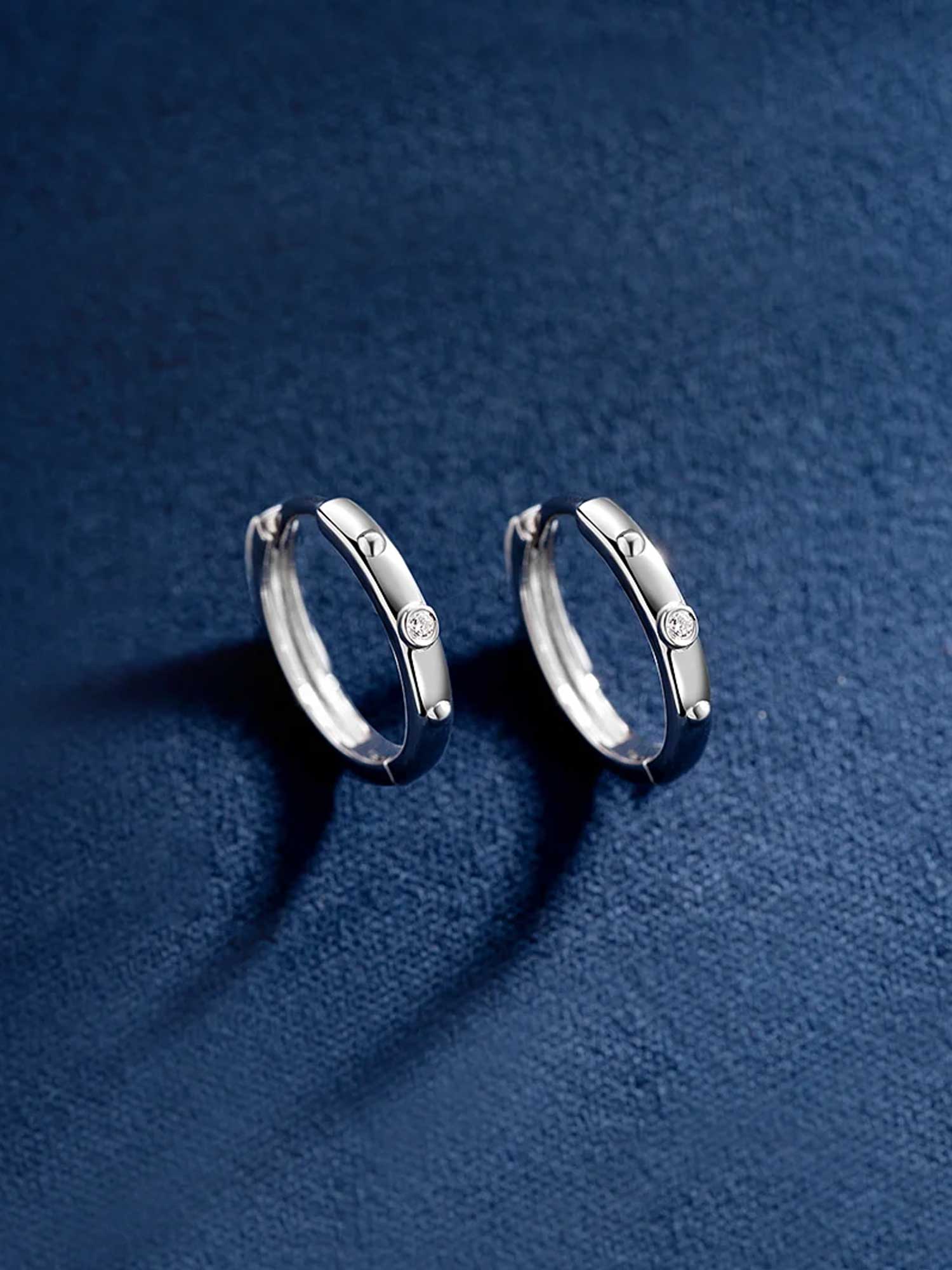 Solid Gold Accent Hoop Earrings - Image 5