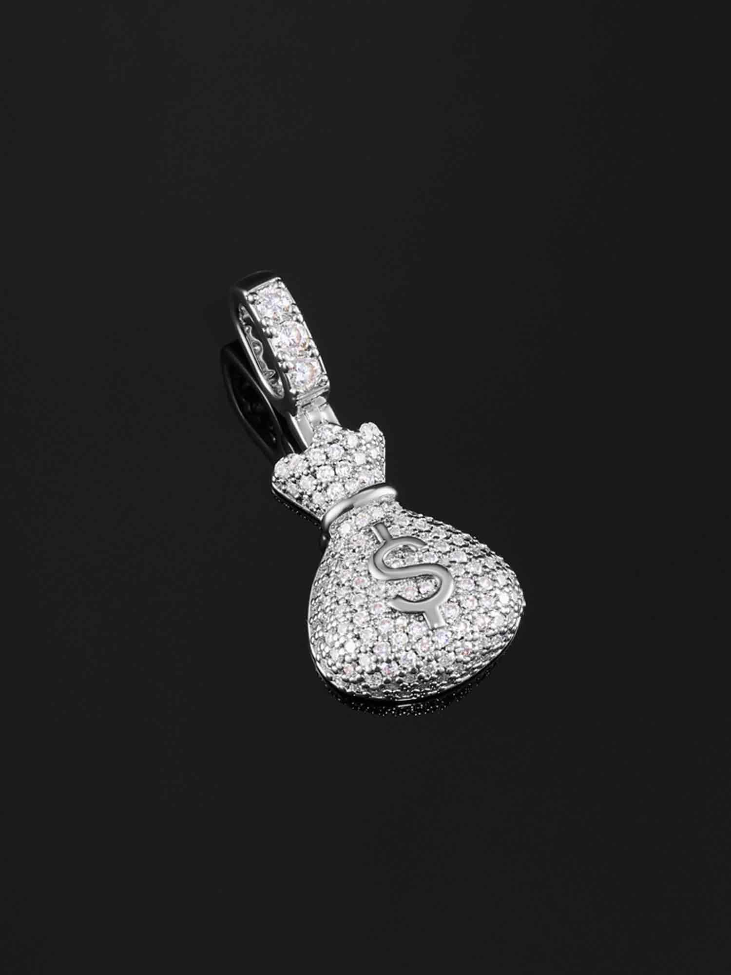 Solid Gold Diamond Money Bag Pendant - deposit - Image 3