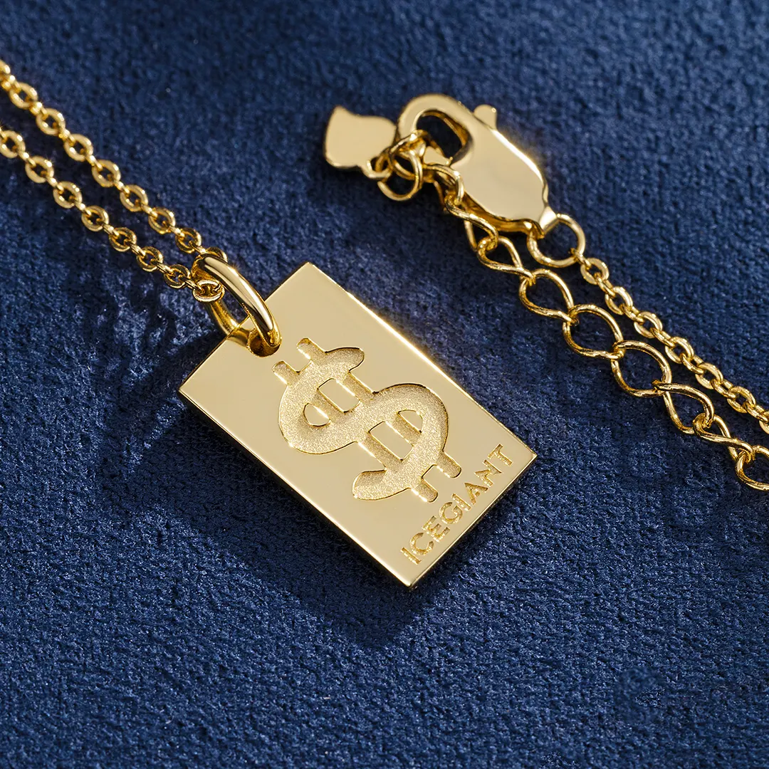 Solid Gold  Dollar Pendant - Image 2
