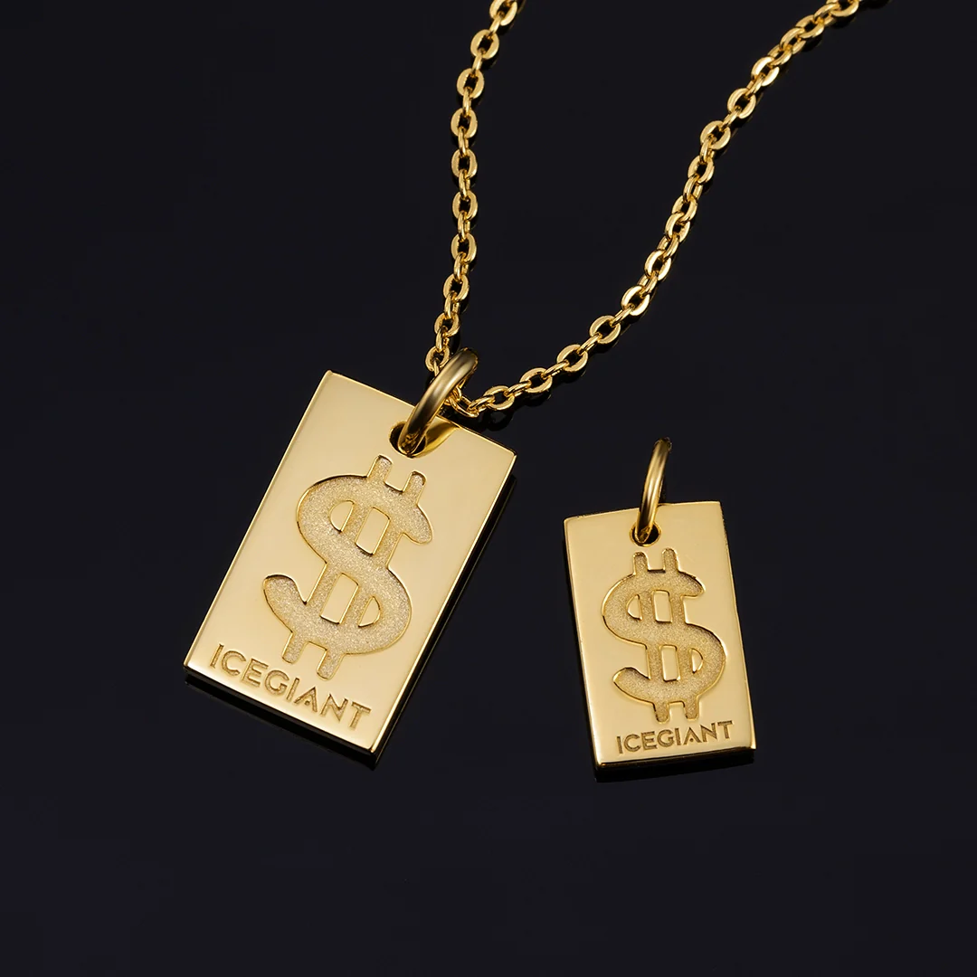 Solid Gold  Dollar Pendant - Image 4
