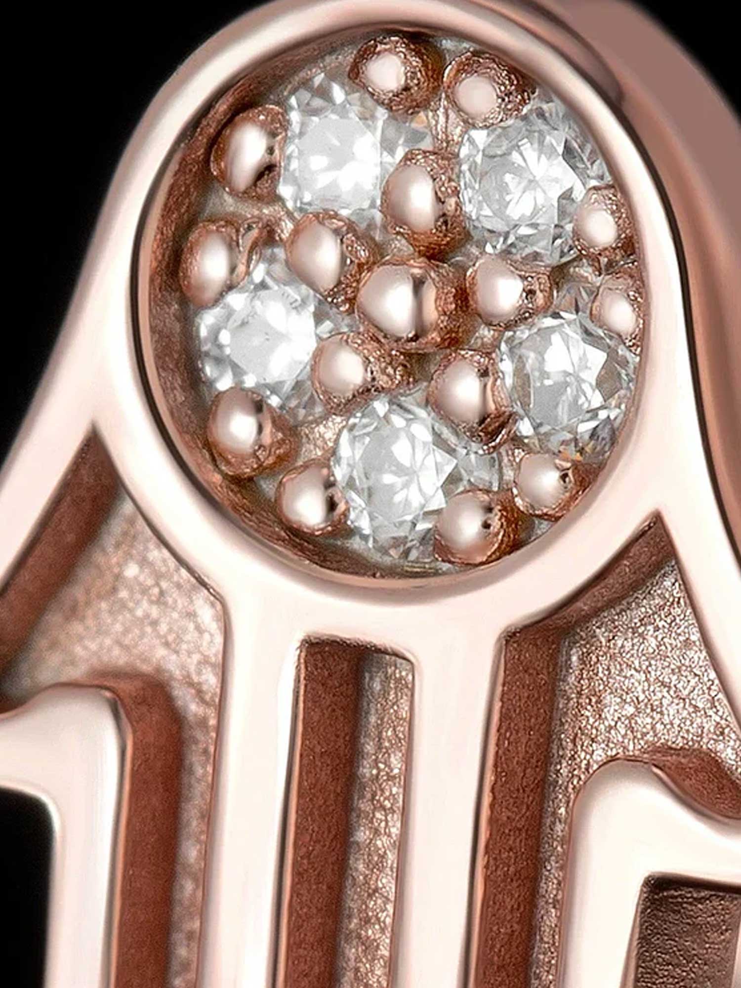 Solid Gold Hamsa Stud Earrings - Image 3
