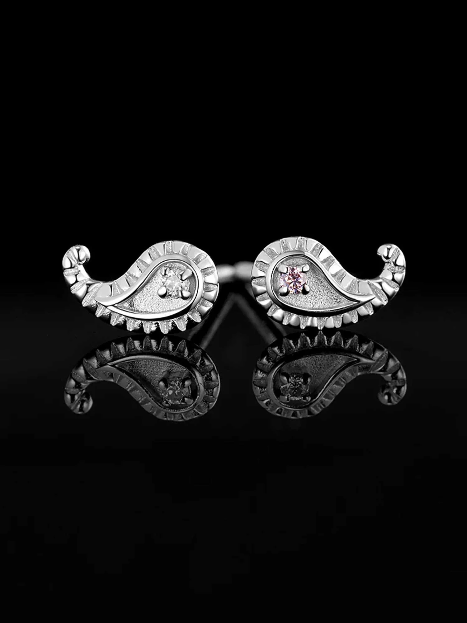 Solid Gold Paisley Stud Earrings - Image 4