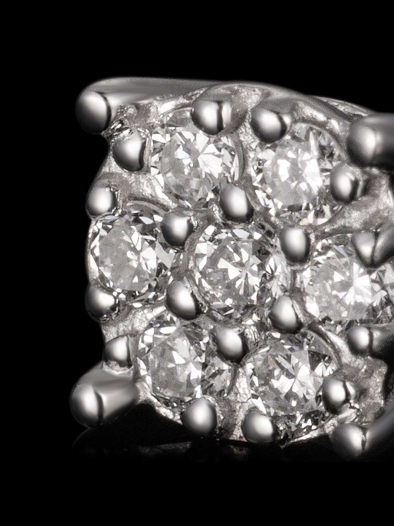 Solid Gold Real Diamond 3.2mm Cluster Hexagon Earrings - Image 3