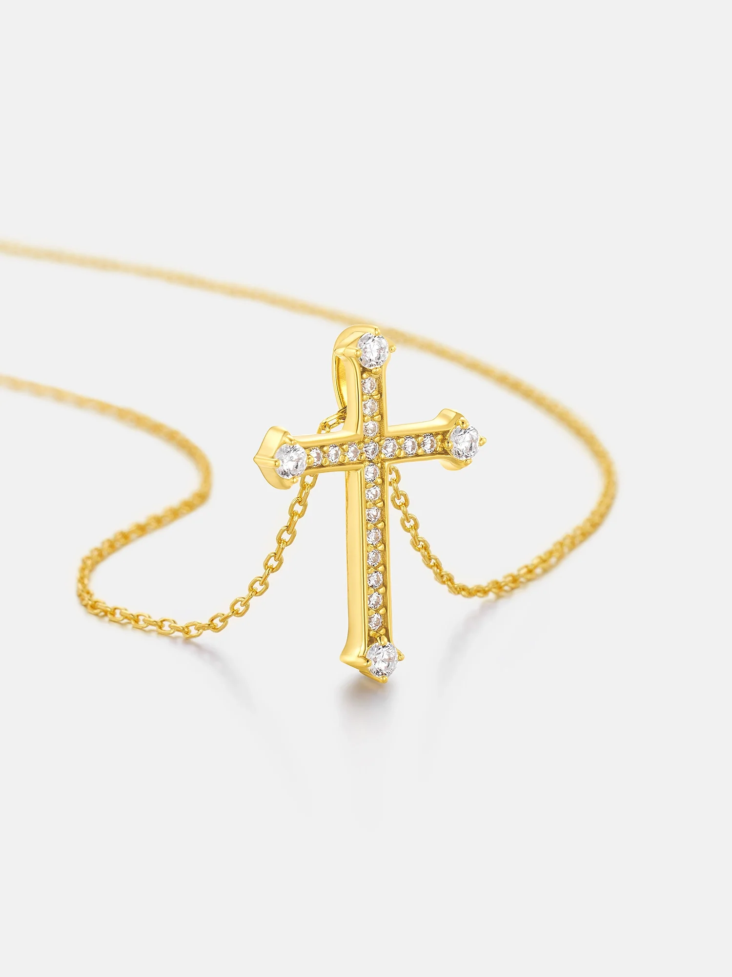 Solid Gold Son Cross Pendant - Image 3