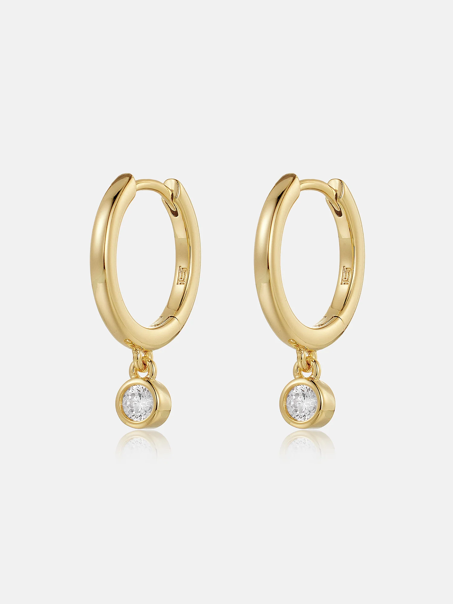 Solitaire Bezel Moissanite Dangle Earrings - Image 4