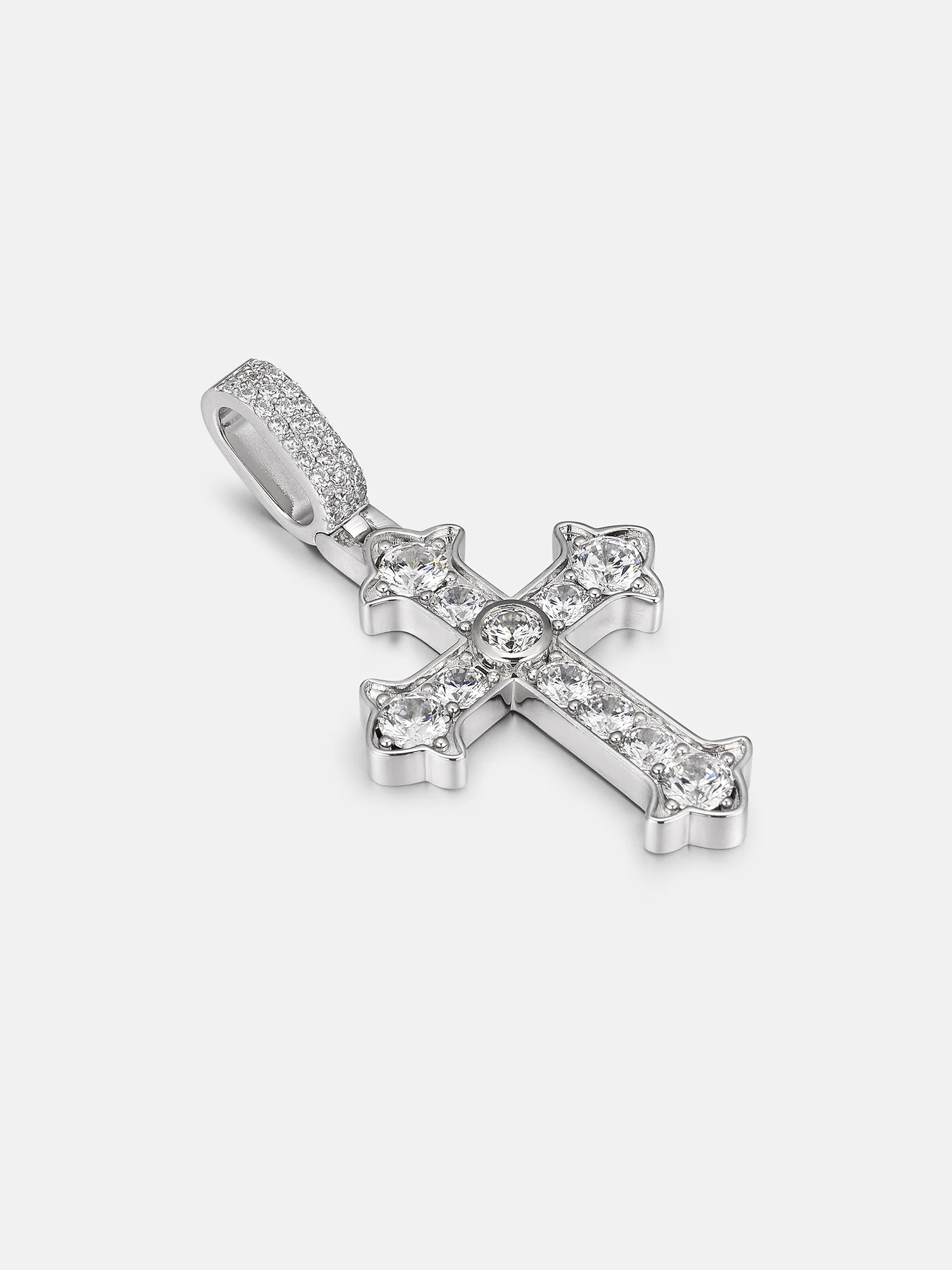 Spearhead Moissanite Pointed Cross Pendant - Image 3