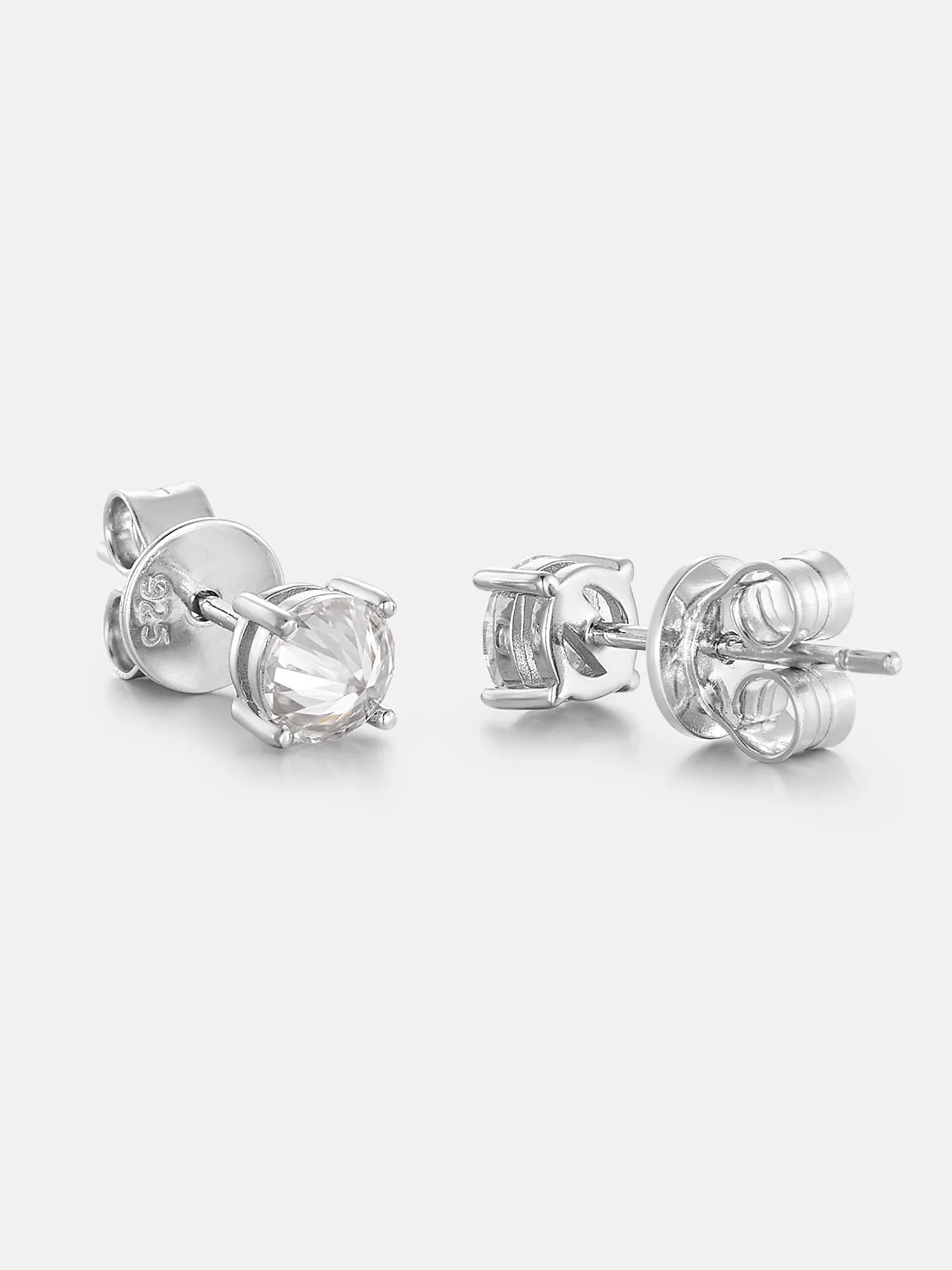 Spiky 1CT Moissanite Reverse Set Round Studs - Image 4