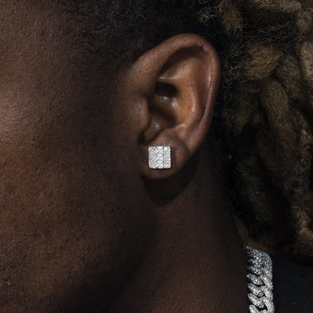 Square Princess Cut Earrings - Image 4
