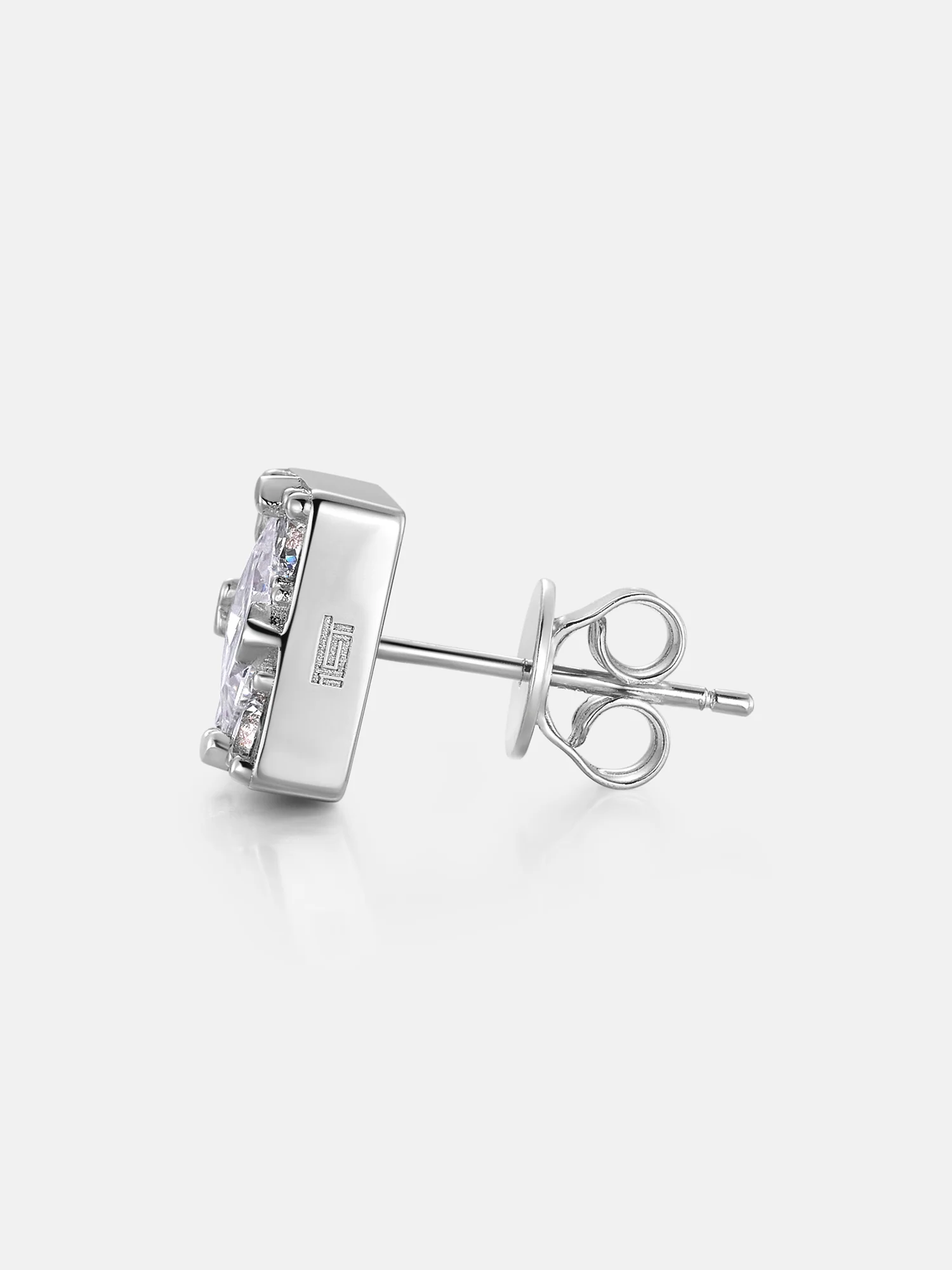 Square Shape Round Moissanite Cluster Earrings - Image 4