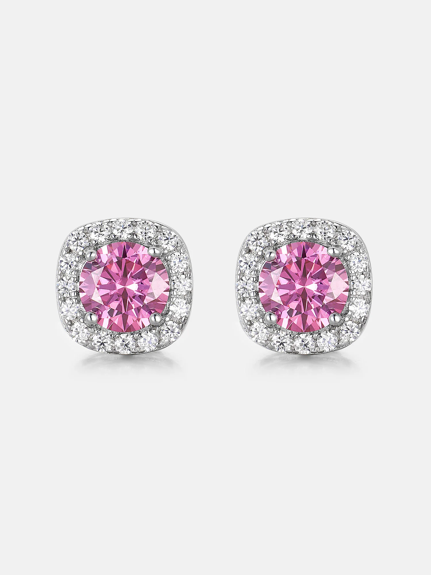 Square Stud Earrings - 3.4 Carat Total - Image 2