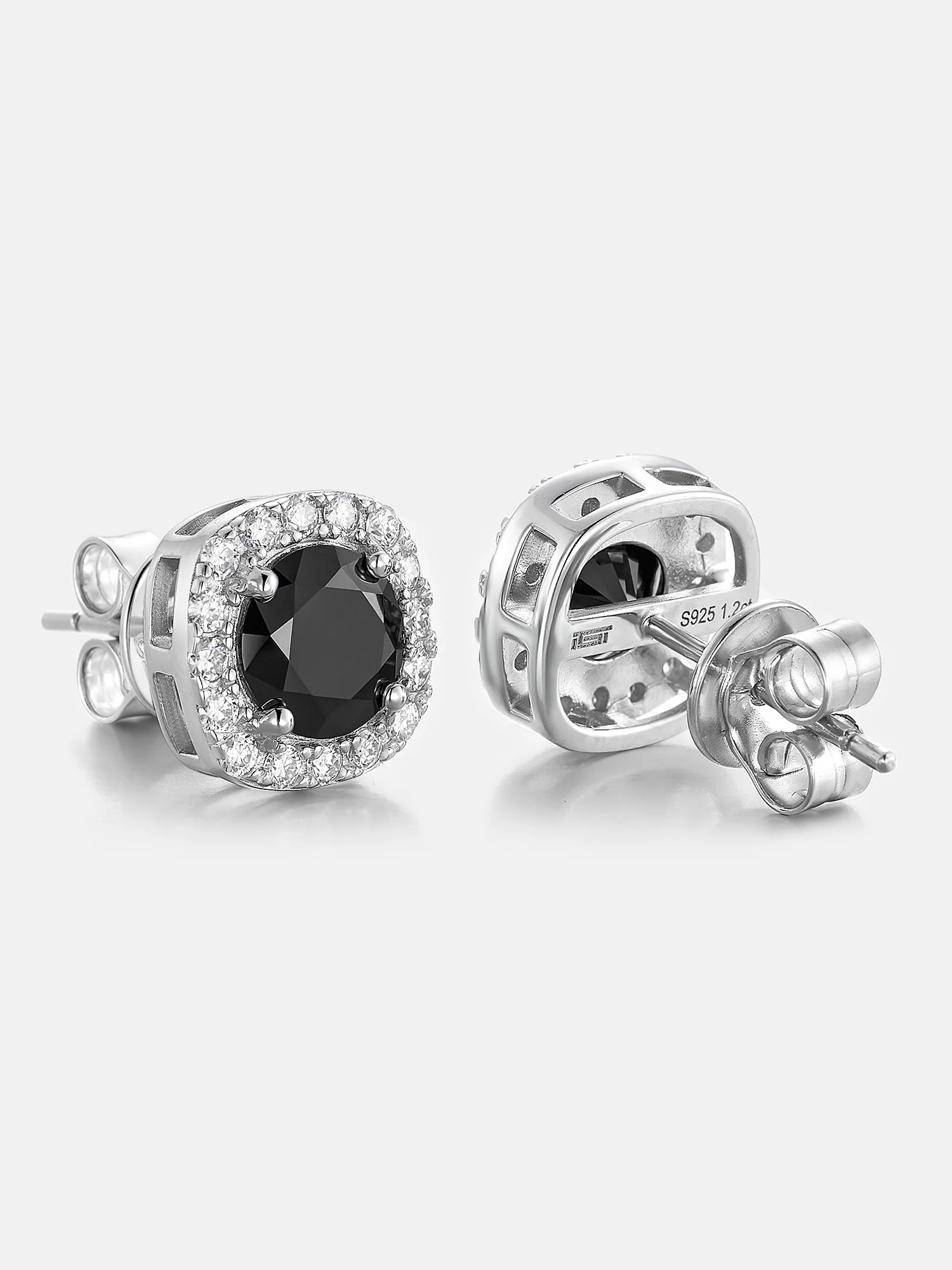 Square Stud Earrings - 3.4 Carat Total - Image 4