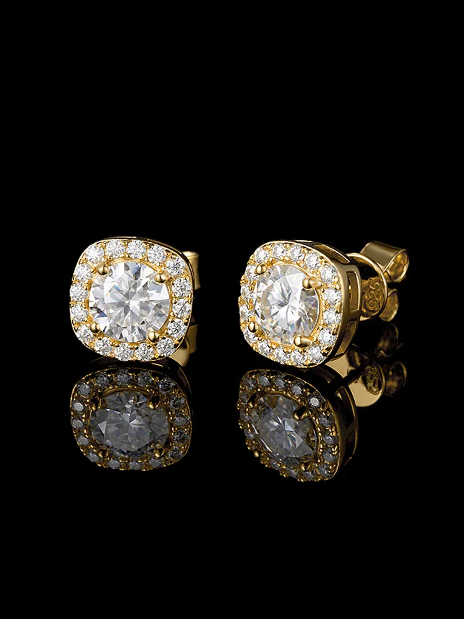 Square Stud Earrings - 3.4 Carat Total - Image 8