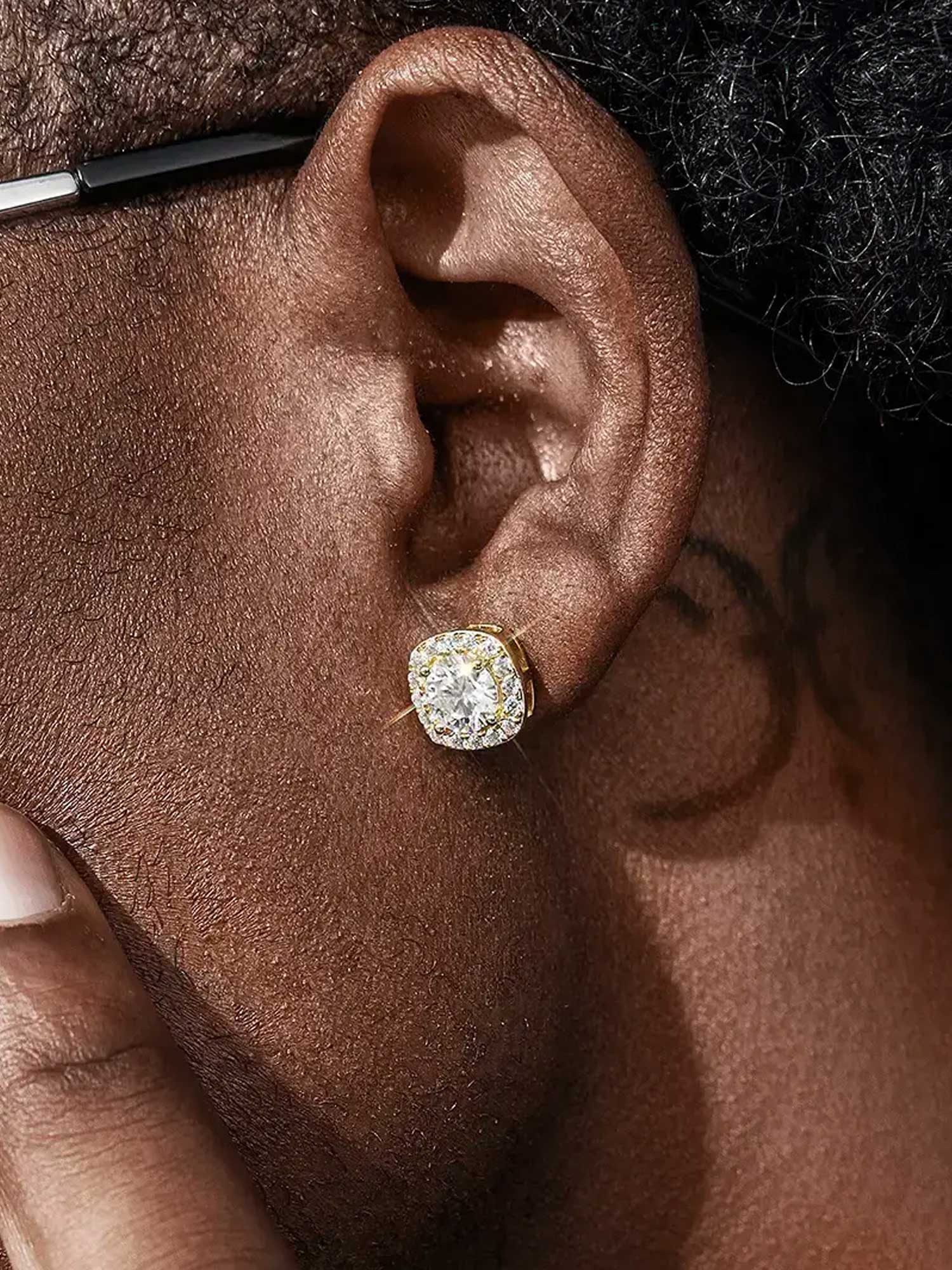 Square Stud Earrings - 3.4 Carat Total - Image 9