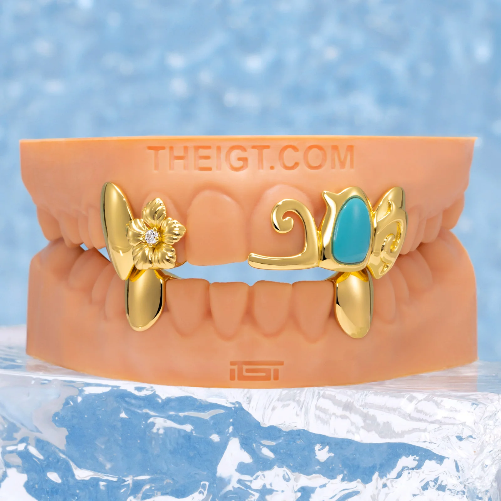 Sunset Hibiscus Fang Grillz
