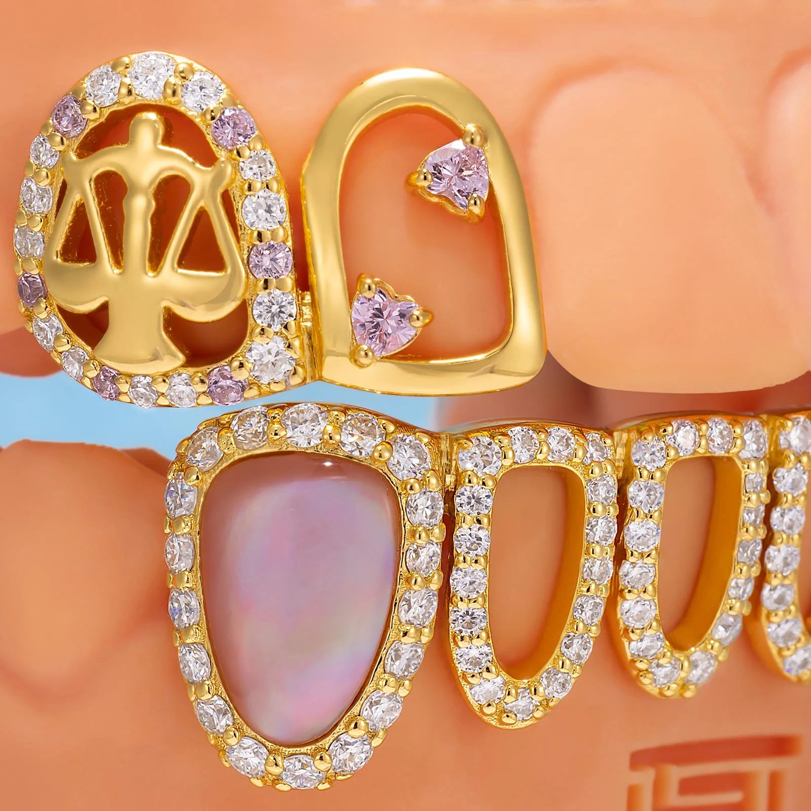 "Sweet Libra" Pink Ribbon Grillz - Image 2