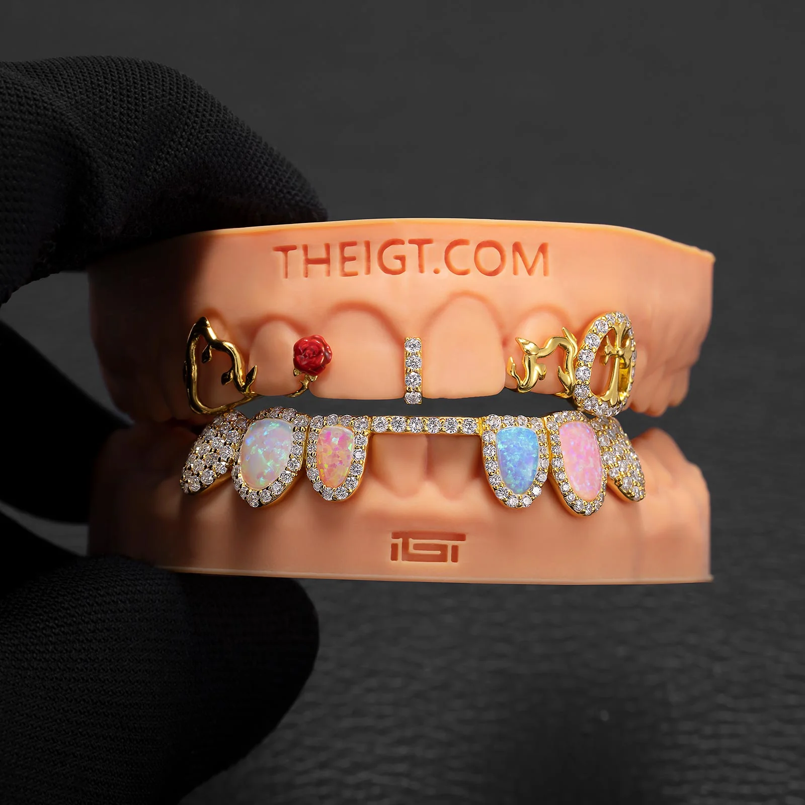 Thorned Rose & Opal Diamond Grillz - Image 6