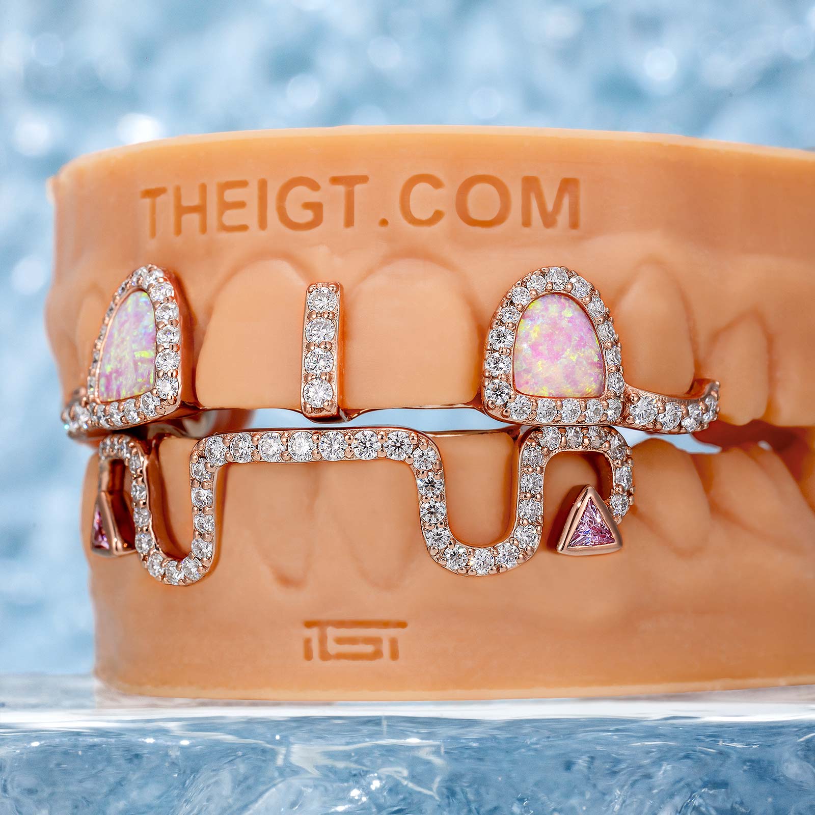 Top Opal W Bunny Tail Bar Grillz - Image 2
