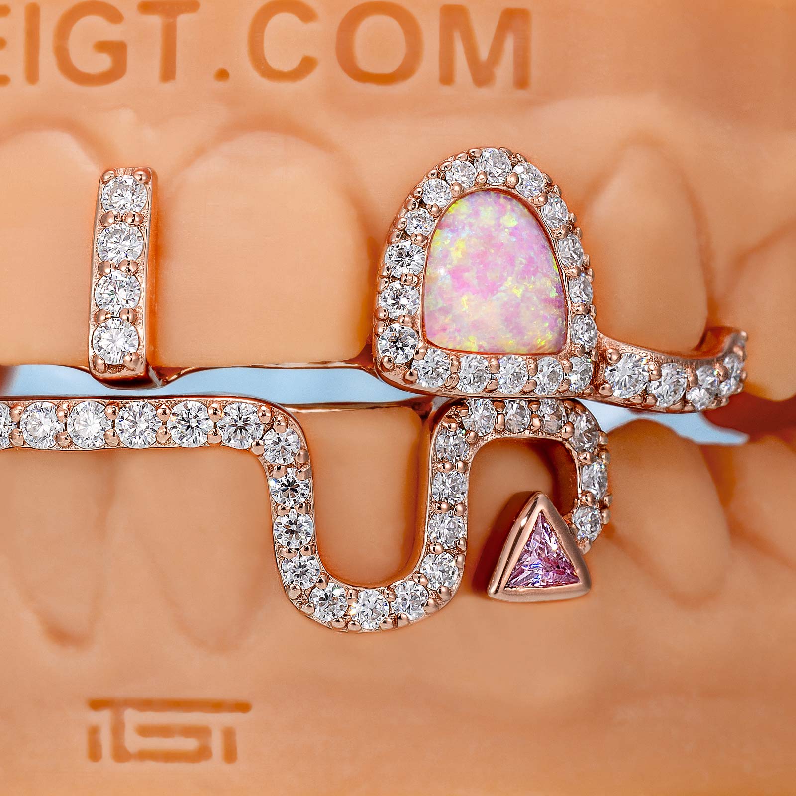 Top Opal W Bunny Tail Bar Grillz - Image 3