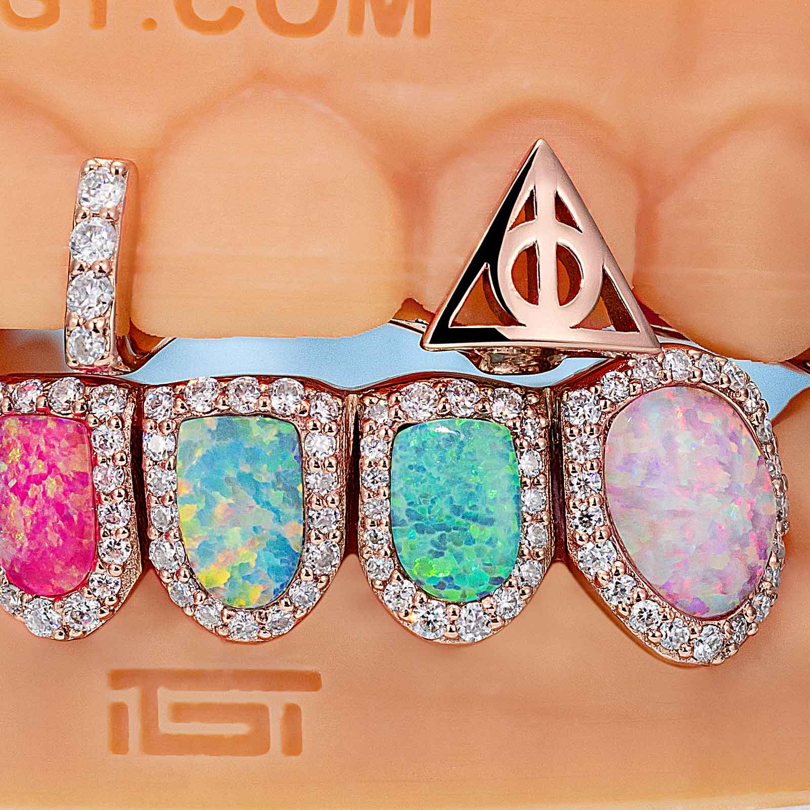 Top Open Face W Bottom Opal Grillz - Image 3