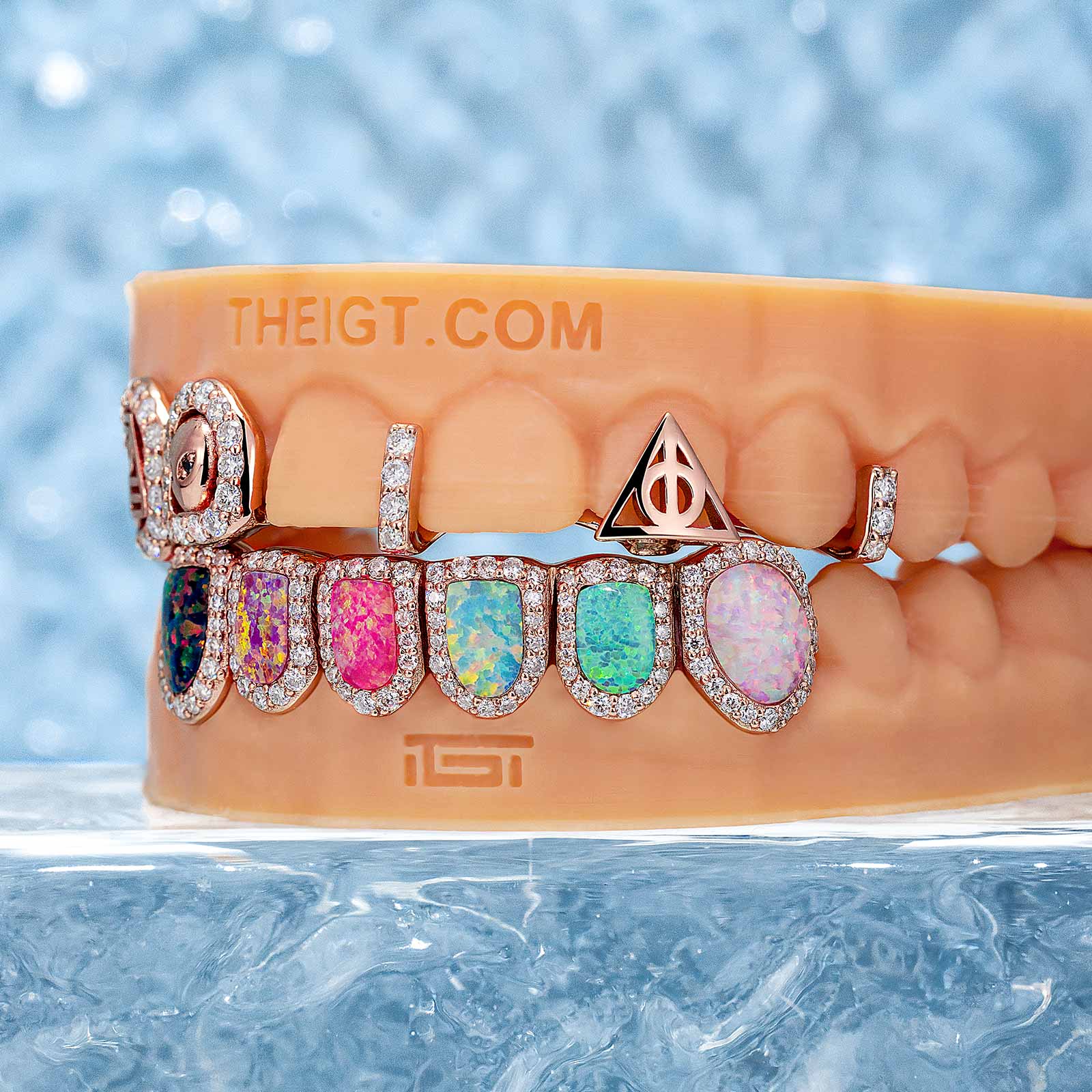 Top Open Face W Bottom Opal Grillz - Image 4