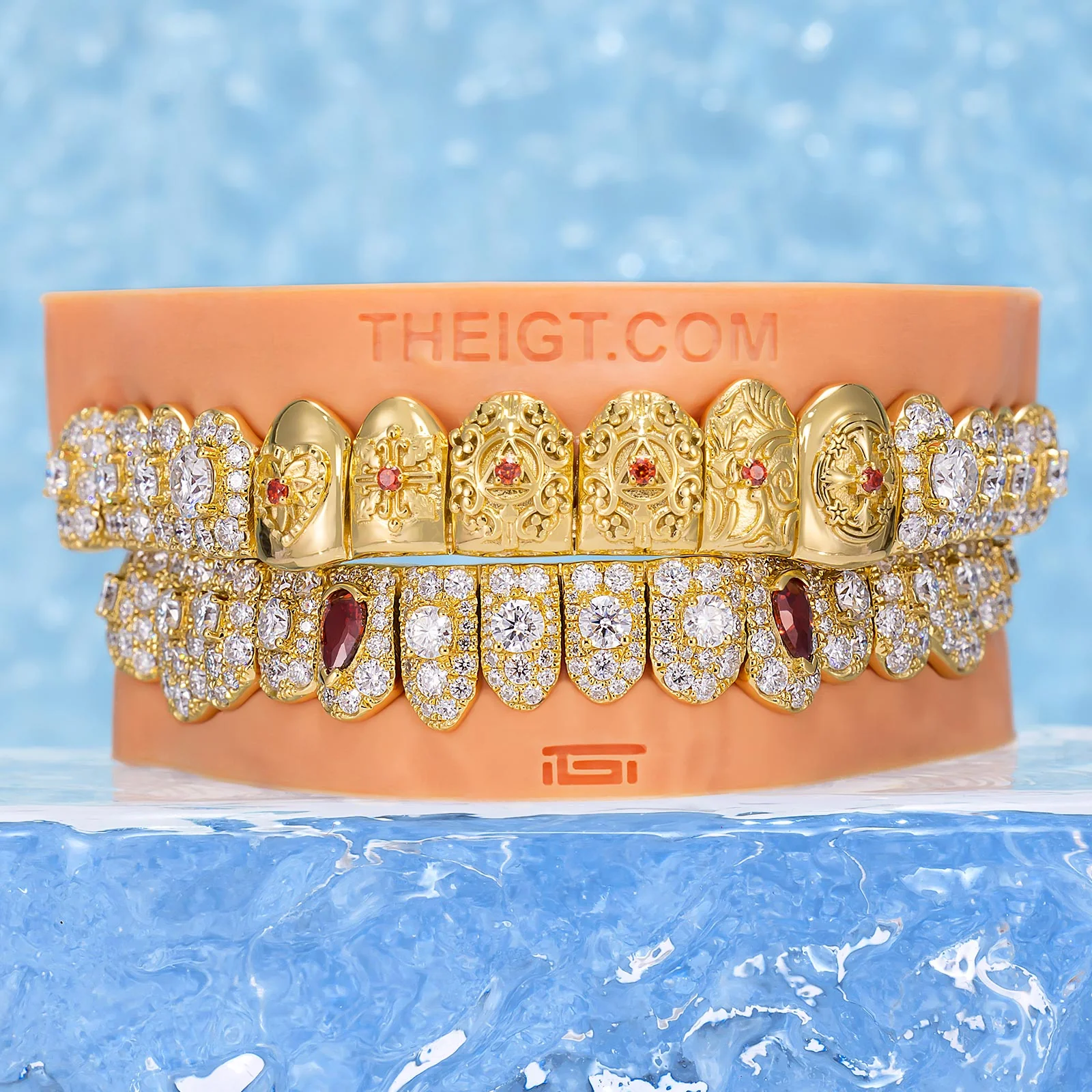 Top Stained Glass Style & Bottom Diamond Grillz - Image 4