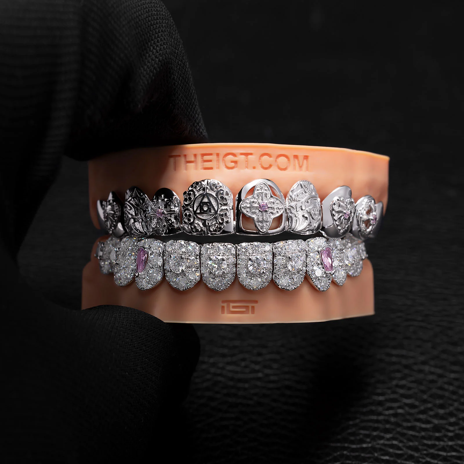 Top Stained Glass Style & Bottom Diamond Grillz - Image 9