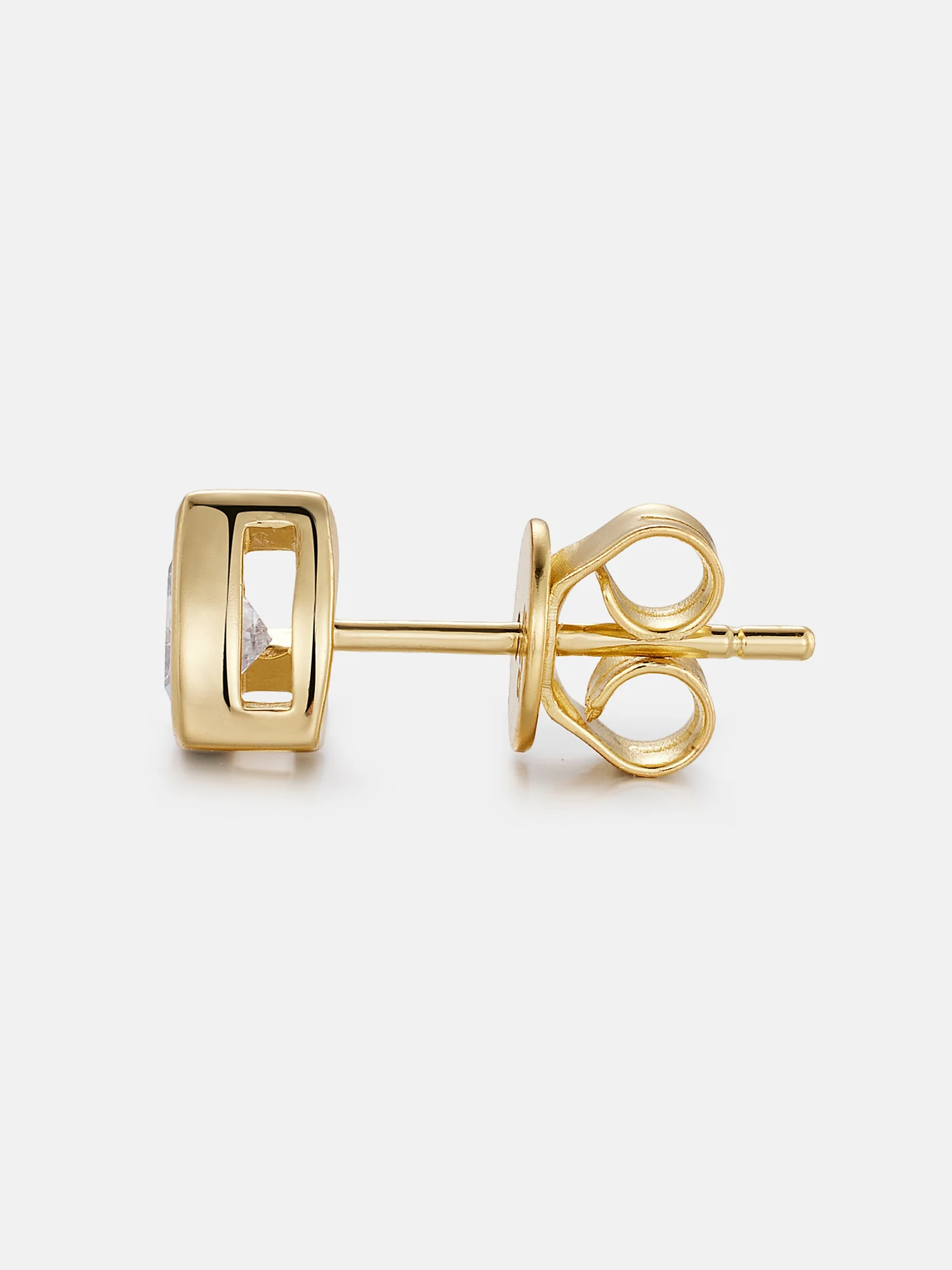 Triangle-Bezel Moissanite Stud Earrings - Image 7