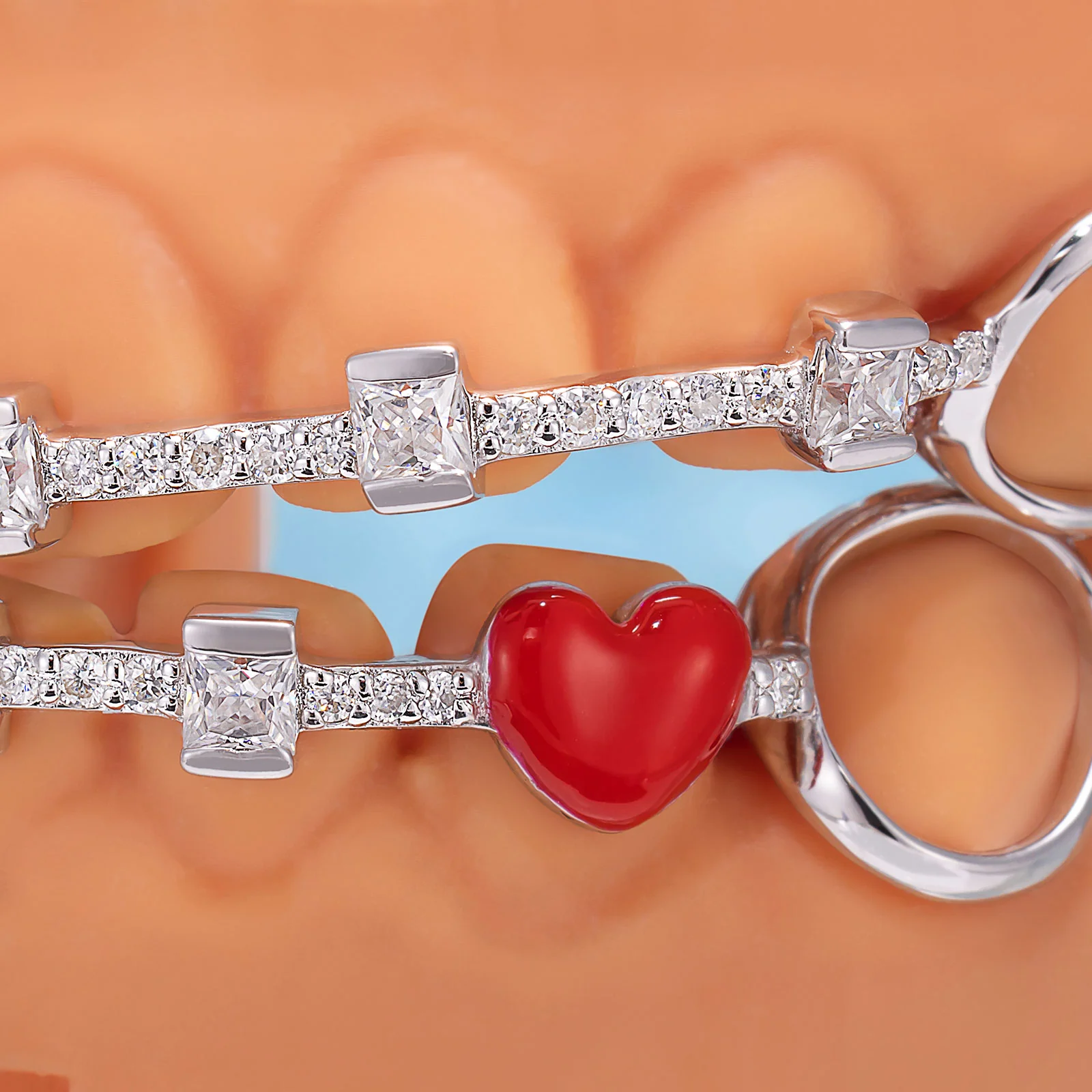 "Trini Love" Iced Baguette Bar Grillz - Image 3
