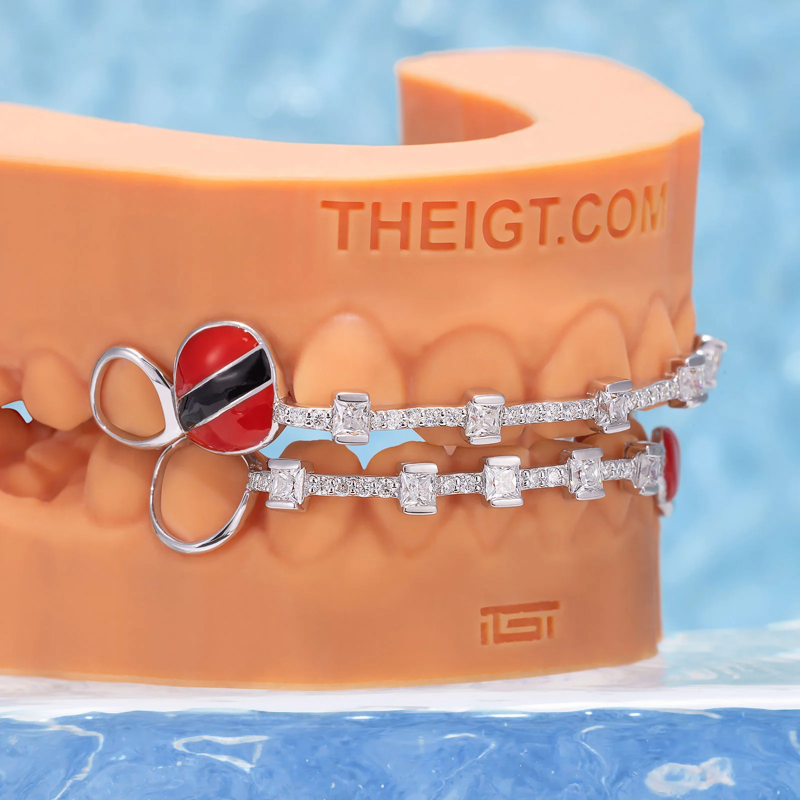 "Trini Love" Iced Baguette Bar Grillz - Image 4