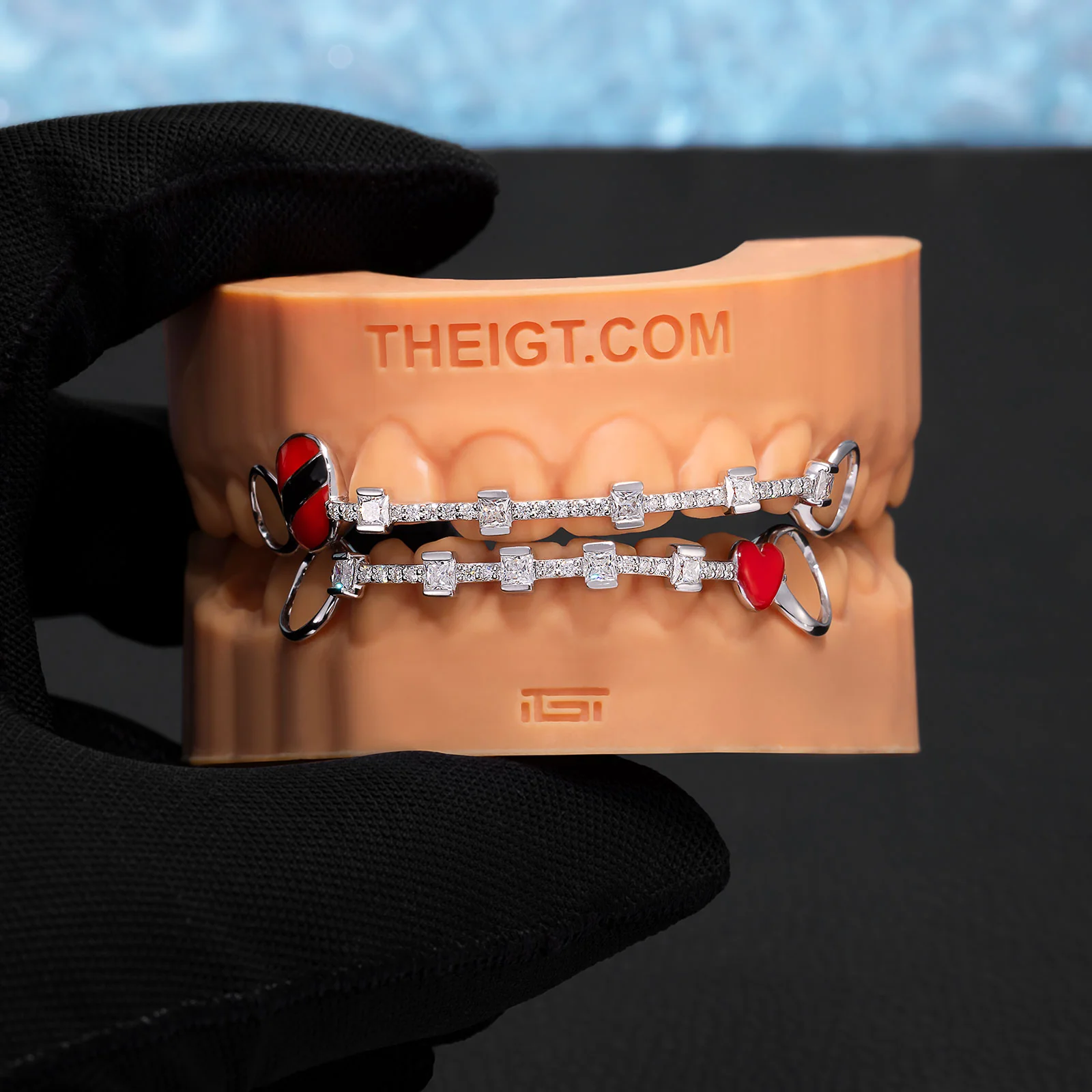 "Trini Love" Iced Baguette Bar Grillz - Image 6