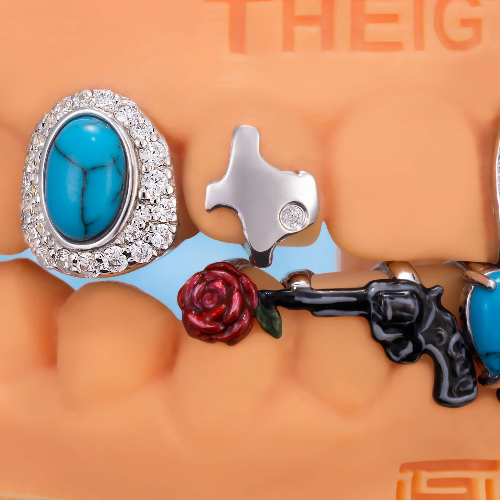 Turquoise Gun & Rose Grillz (Cowboy Carter Style) - Image 2