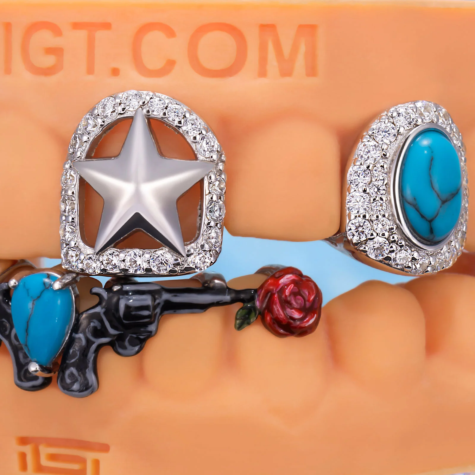Turquoise Gun & Rose Grillz (Cowboy Carter Style) - Image 3