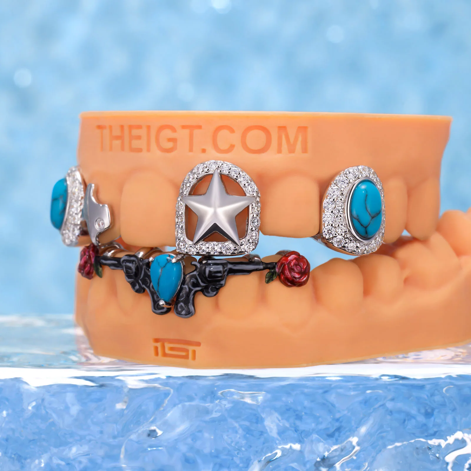 Turquoise Gun & Rose Grillz (Cowboy Carter Style) - Image 5