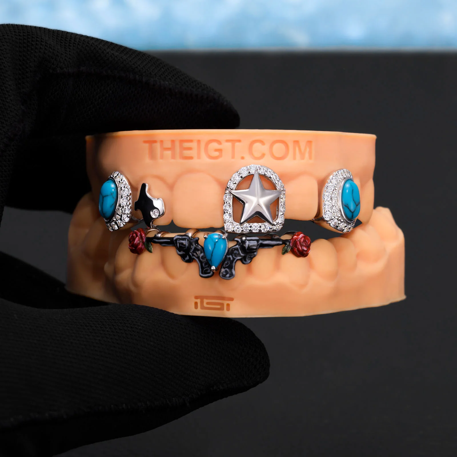 Turquoise Gun & Rose Grillz (Cowboy Carter Style) - Image 6