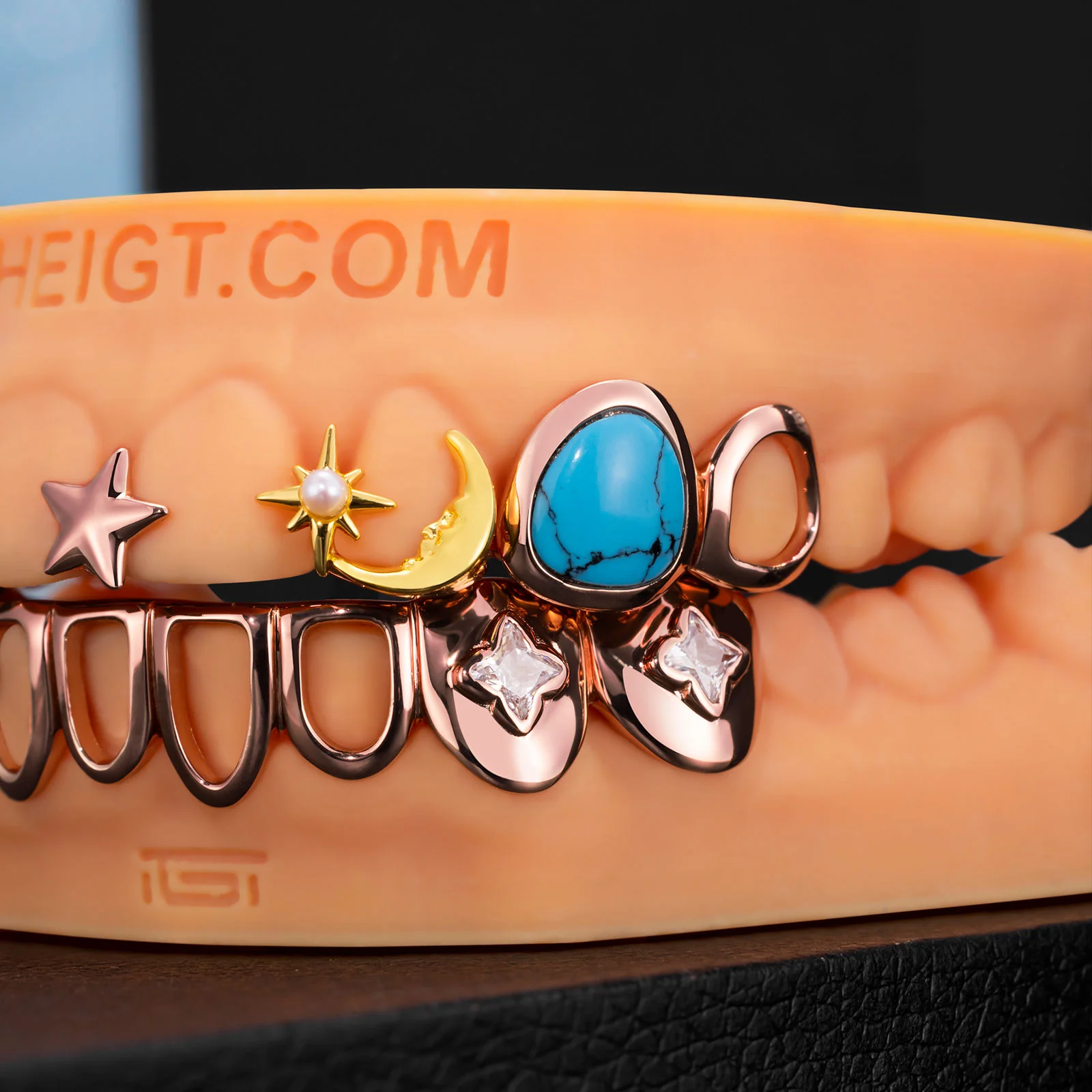 Turquoise & Ruby Open Face Grillz - Image 3
