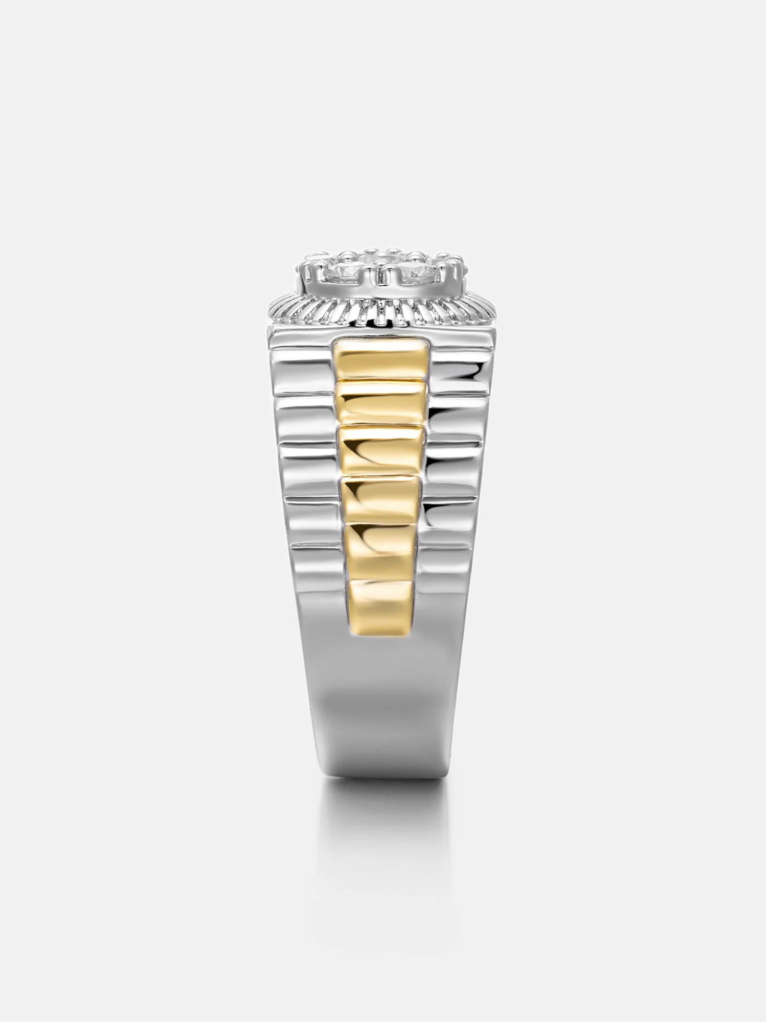 Two Tone Moissanite Majesty Ring - Image 3