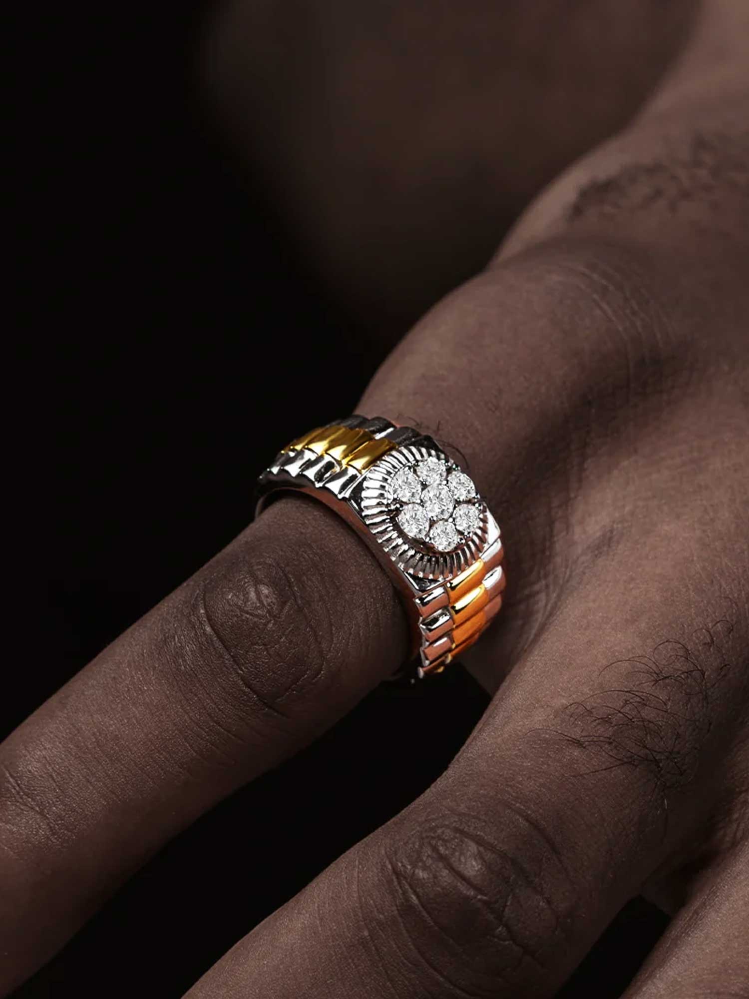 Two Tone Moissanite Majesty Ring - Image 5