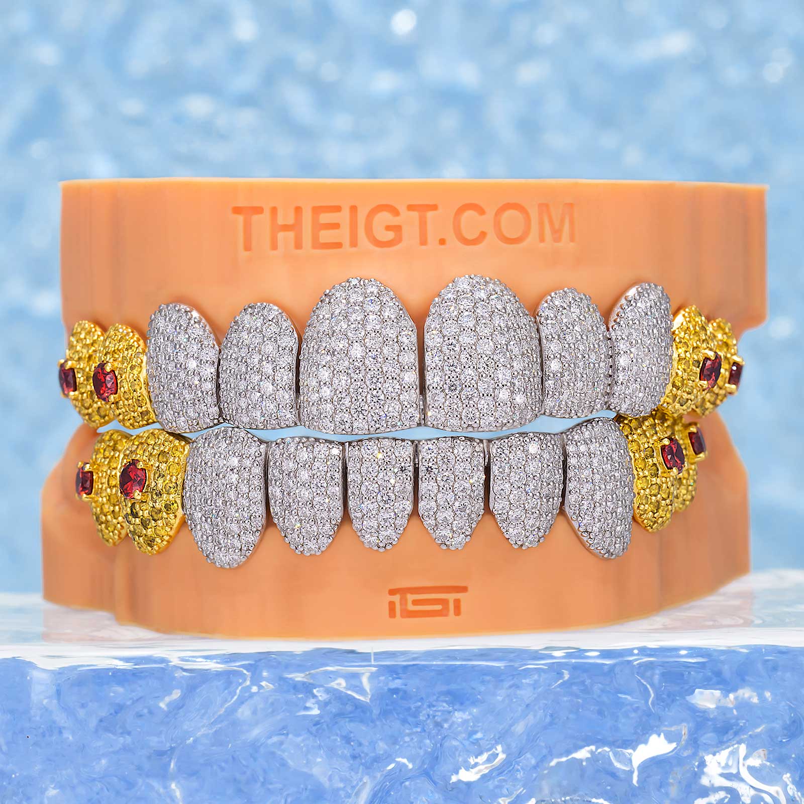 Two-Tone Ruby Fang Grillz
