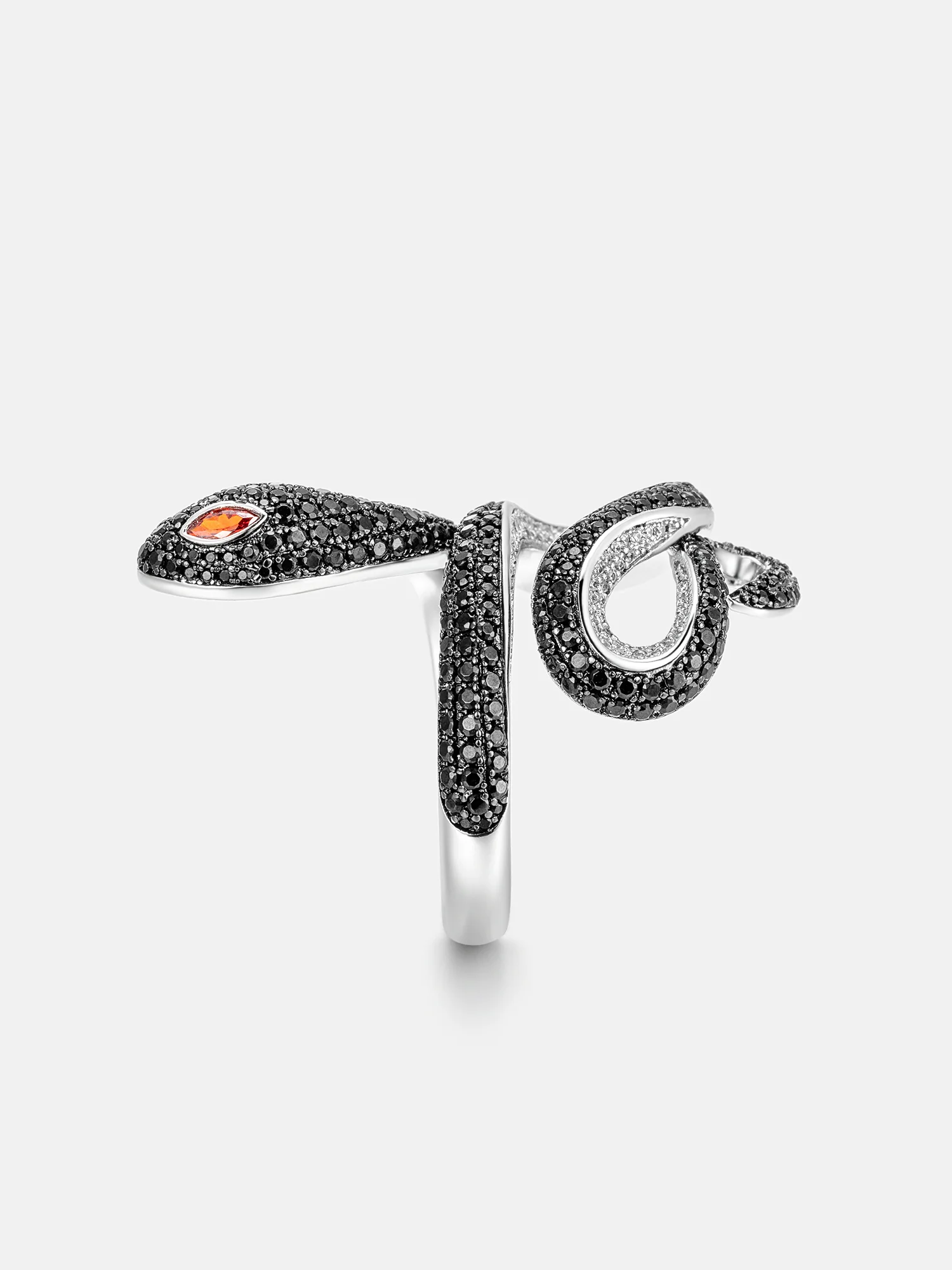 Two Tone S925 Black Moissanite Snake Ring - Image 3
