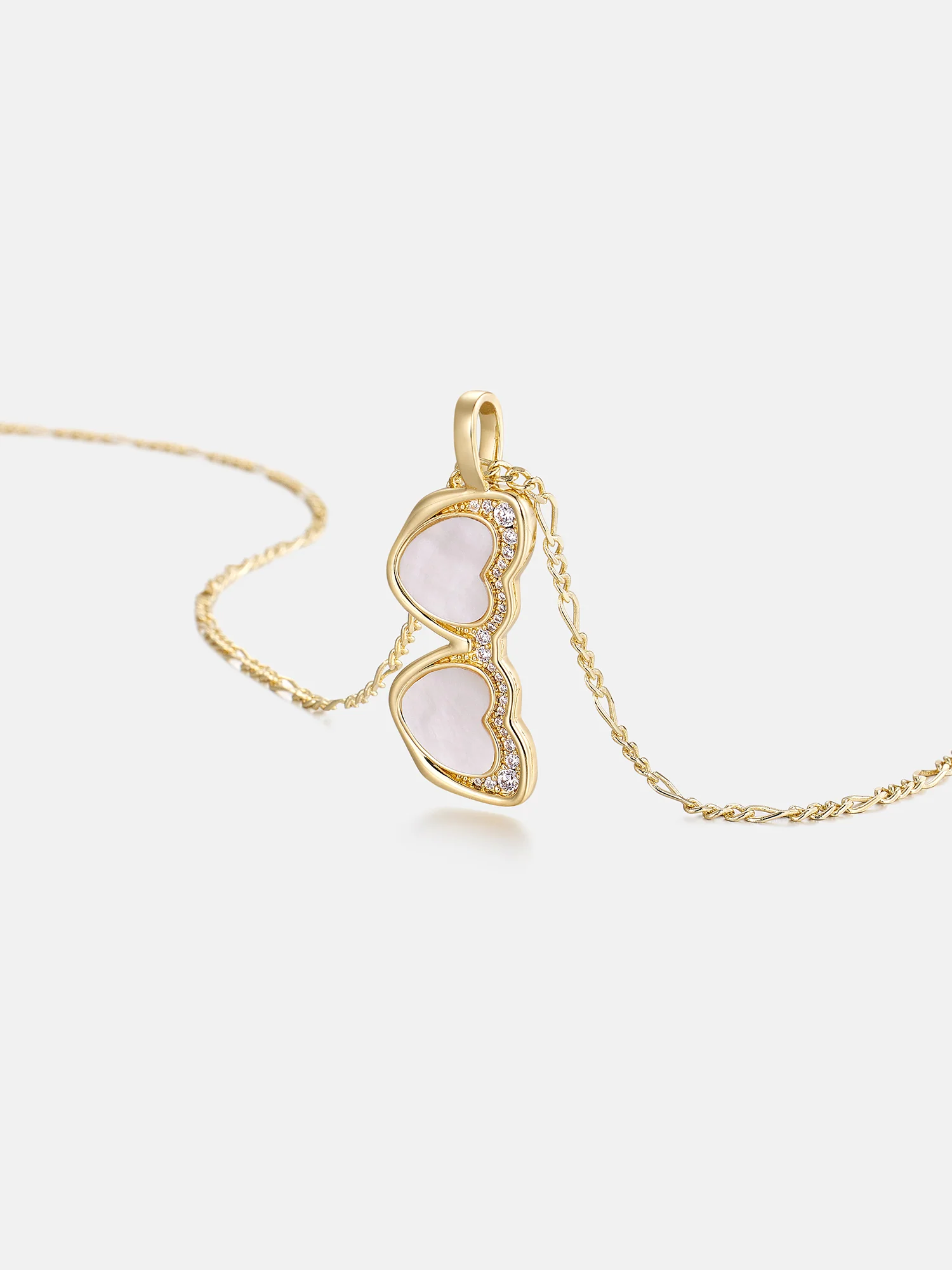 White Fritillaria & Moissanite Sunglasses Necklace - Image 2